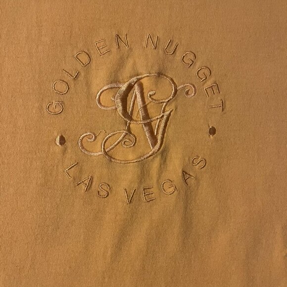 VTG 90s Golden Nugget Casino Las Vegas Yellow Embroidered Single Stitched Tee - Picture 4 of 6